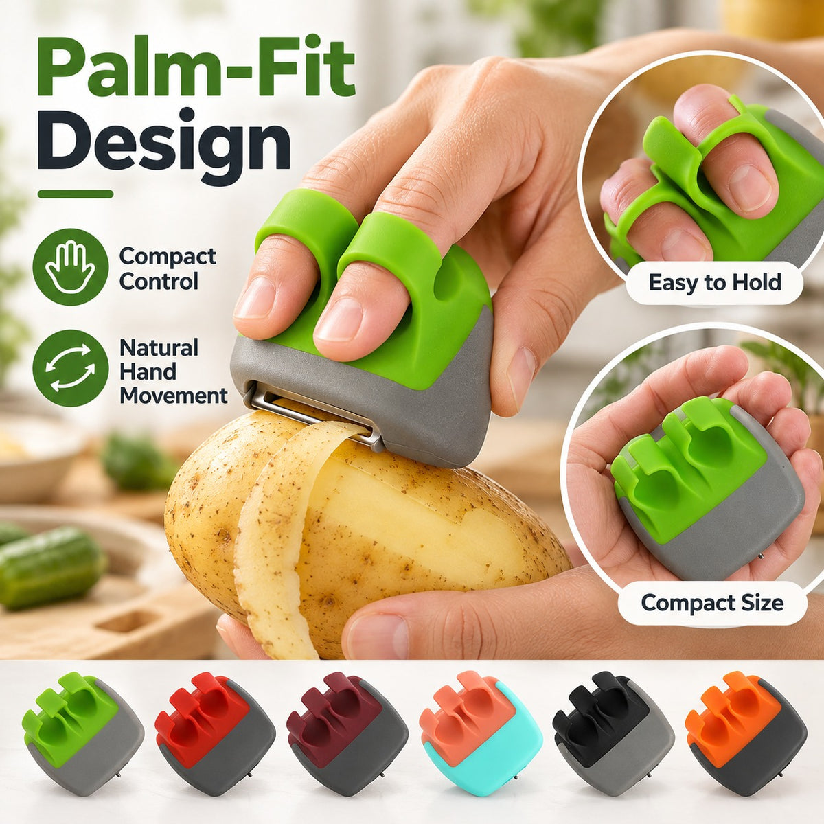 3Pcs Finger Peeler Set – Sharp Blade Vegetable & Fruit Peeler for Quick and Precise Peeling, Random Color