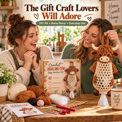 Crochet Animal Bag Holder DIY Kit – Cute & Functional Hanging Storage Craft Kit