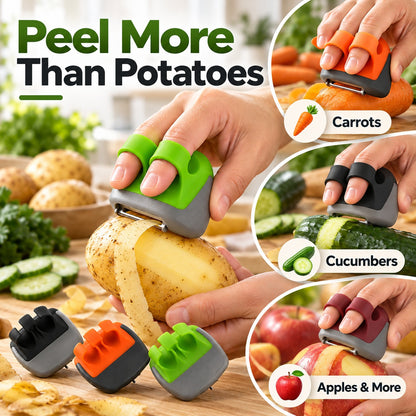 3Pcs Finger Peeler Set – Sharp Blade Vegetable & Fruit Peeler for Quick and Precise Peeling, Random Color