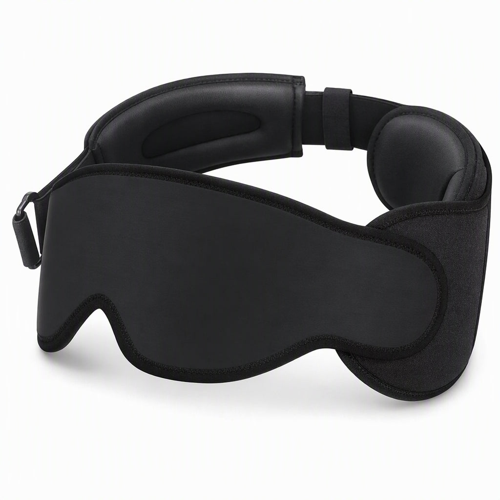 Integrated Memory Foam Travel Pillow and 3D Blackout Sleep Eye Mask Set for Travel Neck Support