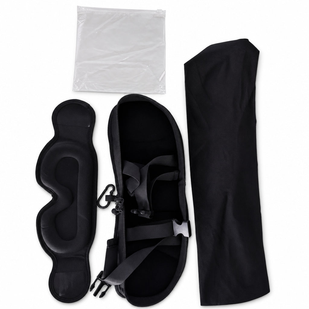Integrated Memory Foam Travel Pillow and 3D Blackout Sleep Eye Mask Set for Travel Neck Support