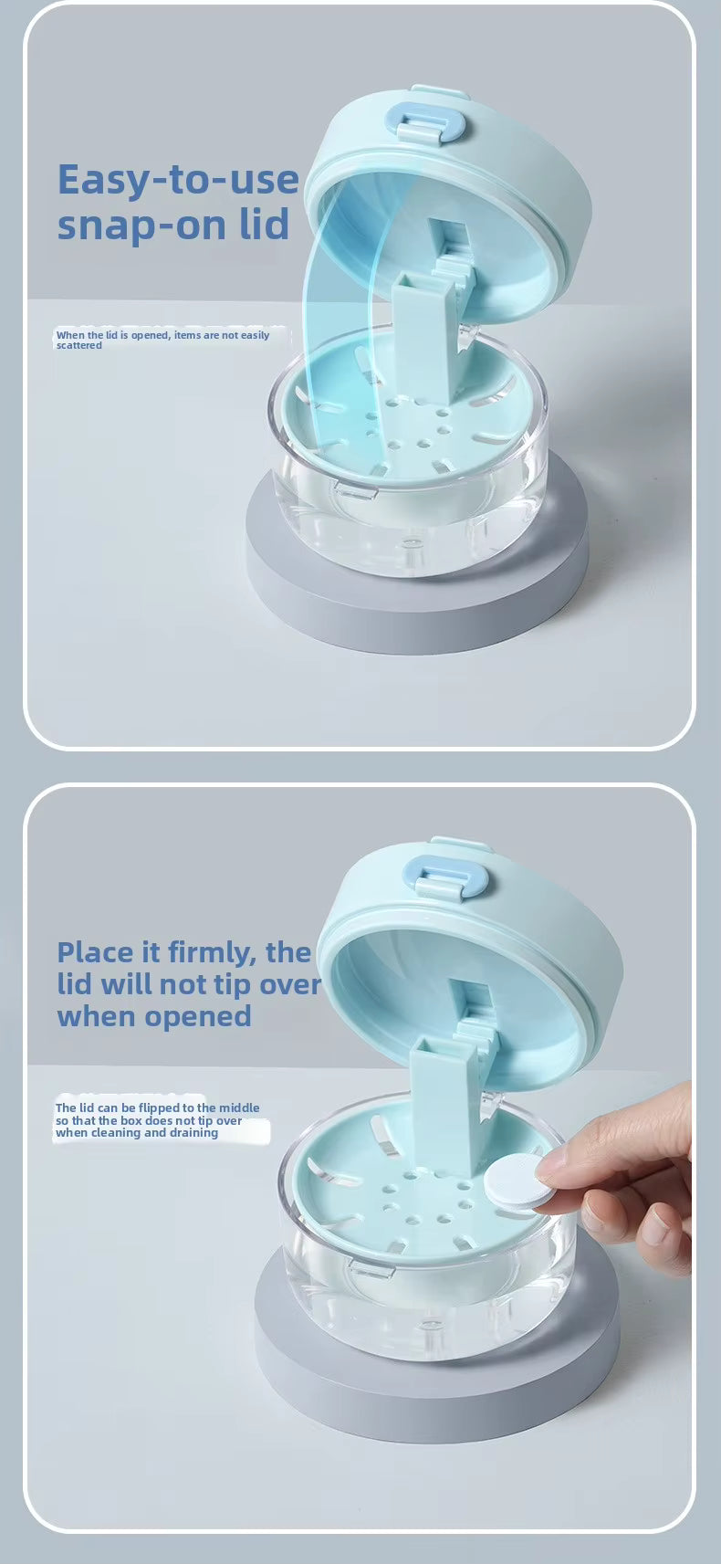 All-in-One Retainer Storage Case — Soaking Compartment, Built-in Mirror & Cleaning Tools
